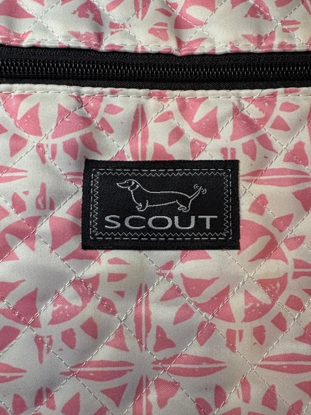Scout Pink/White Lined Cosmetic Bag